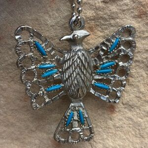 Vintage Turquoise Firebird Pendant Necklace
